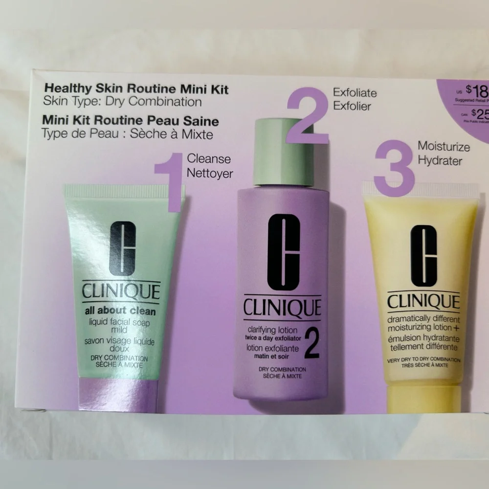Clinique Mini Skincare Kit skin type Dry Combination Travel NIB